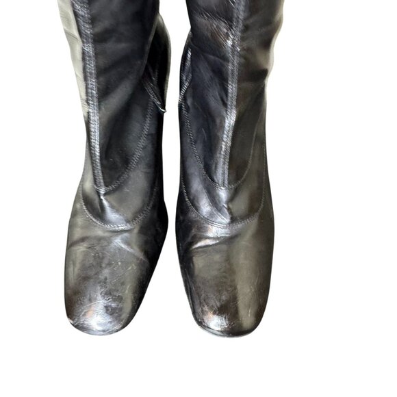 Franco Sarto Y2K-Style Black Faux-Leather Knee High 4" Heeled Boots, Size 10M - Picture 5 of 12